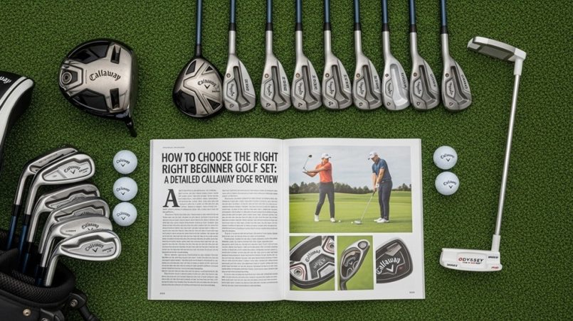 Callaway Edge 10-club set layout on golf course grass