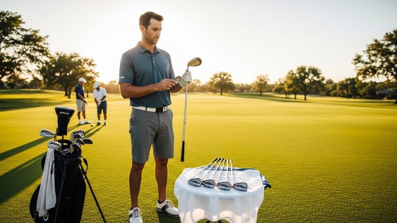 Set of golf irons displayed for budget buyers