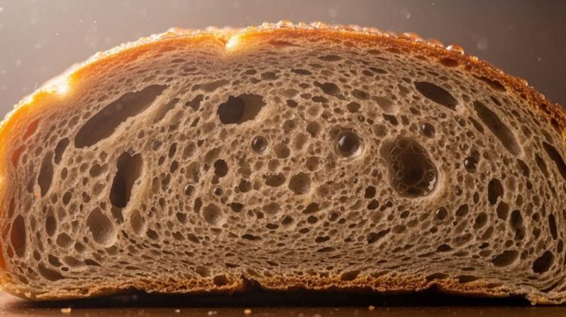 Dense gummy bread crumb caused by high humidity in Houston TX kitchen